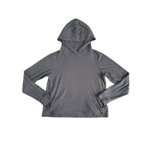 Free Fly Bamboo Hoodie Mens Large Grey Good Lightweight Viscose Blend Pullover